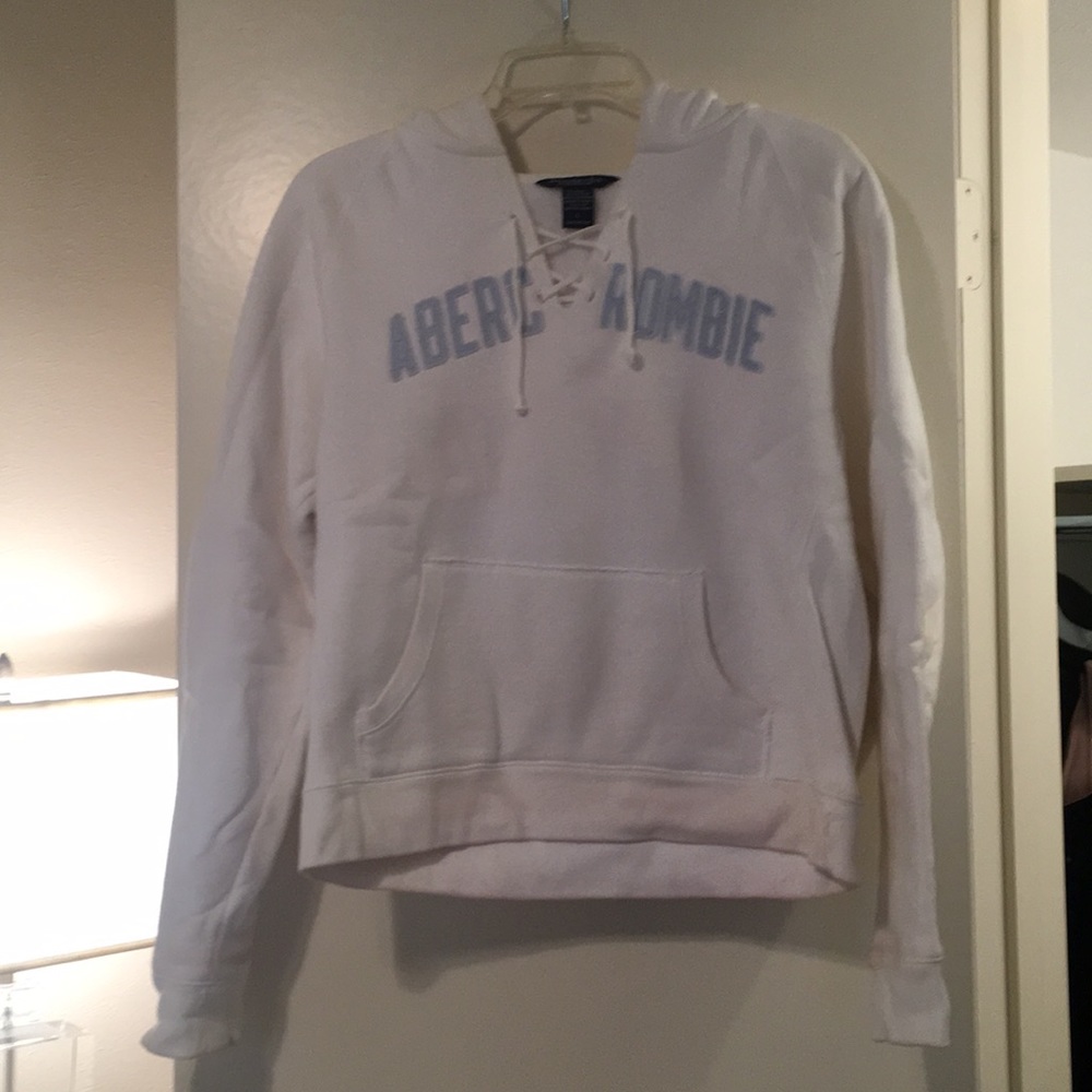 Abercrombie hoodie- white and blue